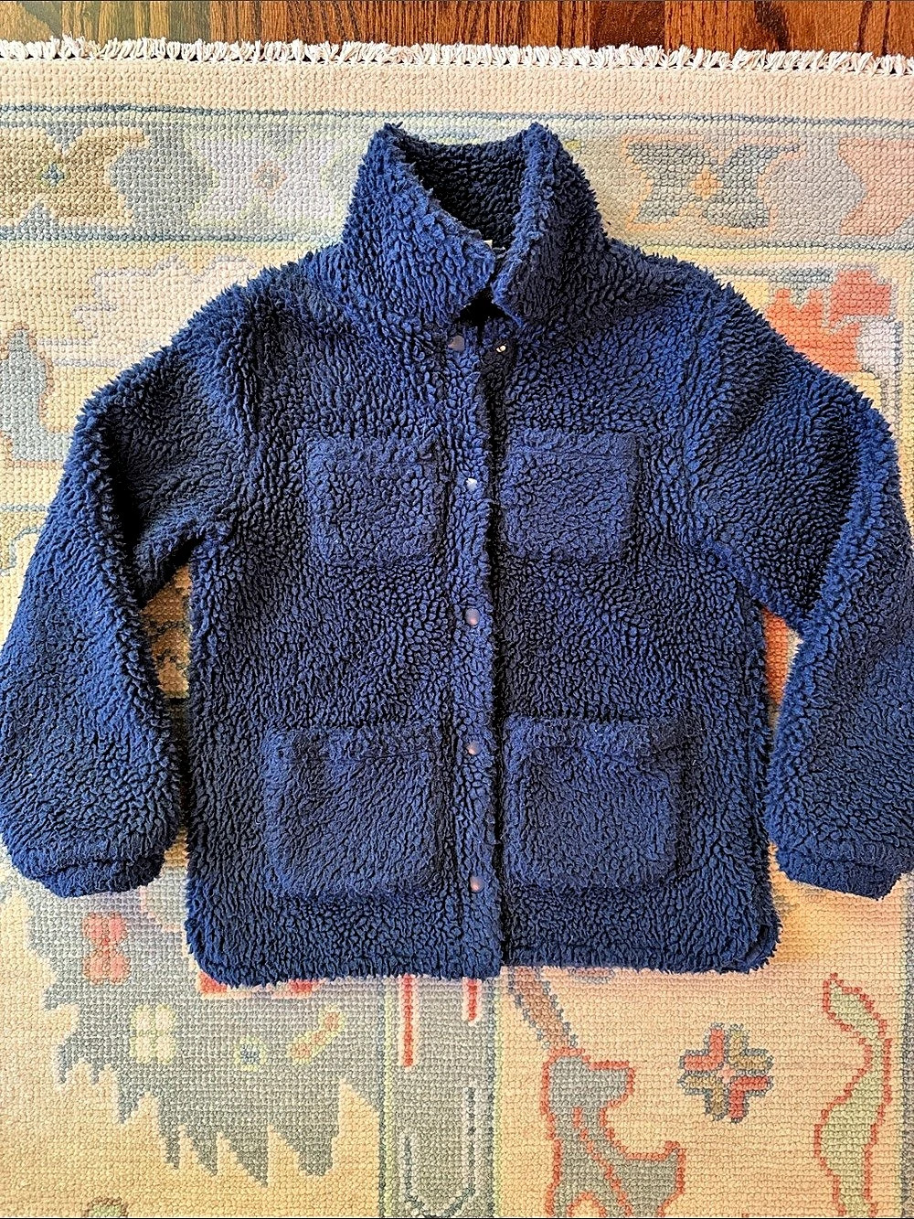 Crewcuts Sherpa Fleece Jacket in Blue, girls 8/9